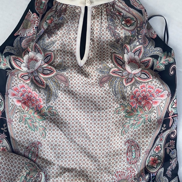 Marciano Stella Drop-Waist Scarf-Print Dress SZ 4 - Picture 4 of 7